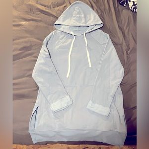 Oversized light blue pull over hoodie